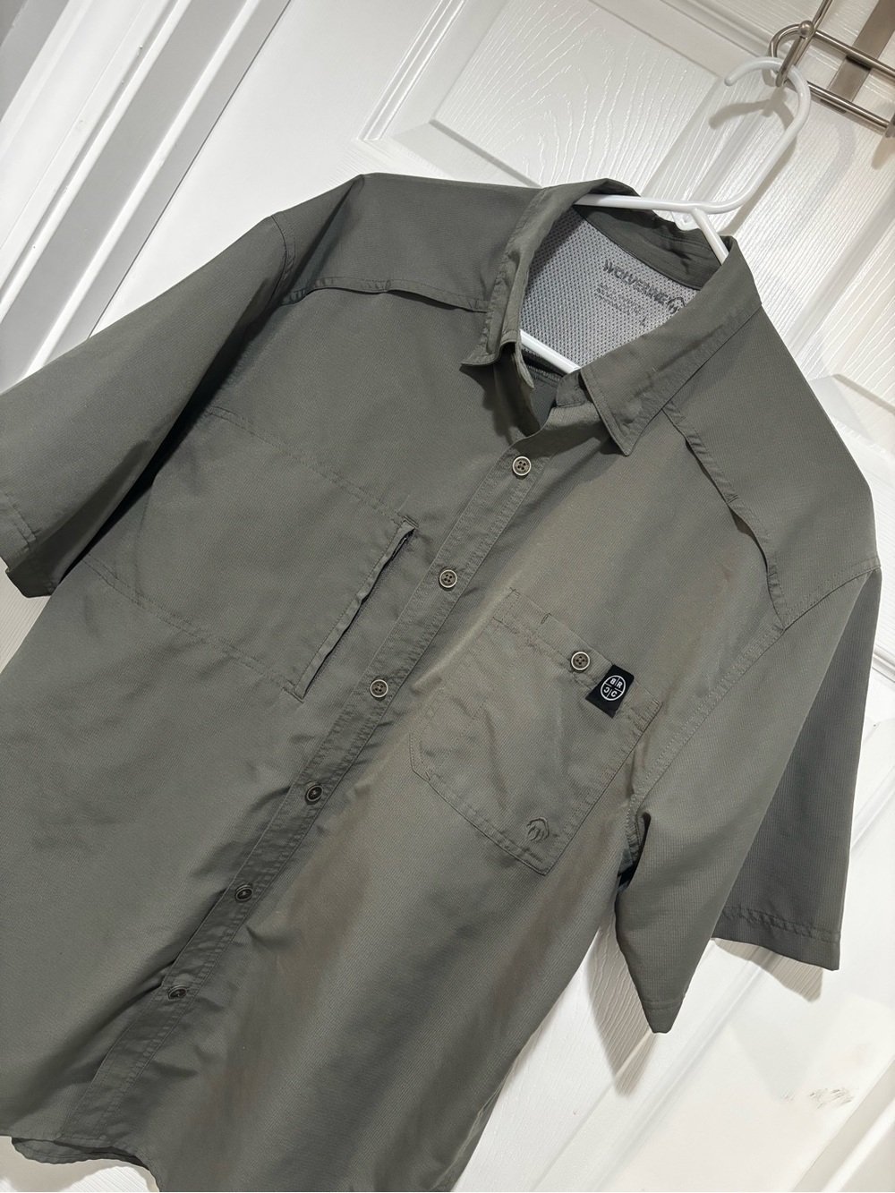 WOLVERINE BLACK RIFLE COFFEE COMPANY Charcoal Gray Polyester Fishing Shirt